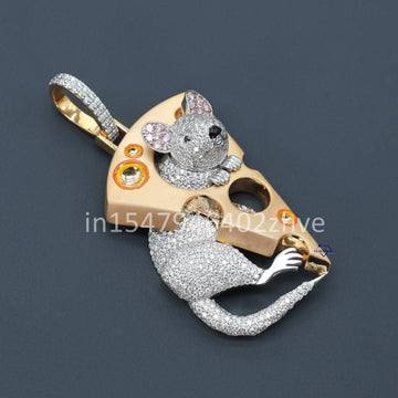 Hip Hop customized 14 kt gold lab grown diamond pendant for men and women accessory-Gurukrupa-Gems