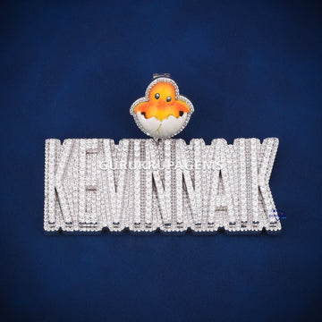 Hip hop custom bail and letter pendant for men women crafted in VVS clarity diamonds Gurukrupa-Gems