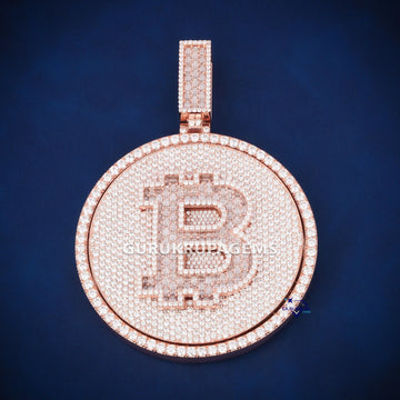 Hip hop custom bitcoin diamond vvs clarity pendant necklace Gurukrupa-Gems