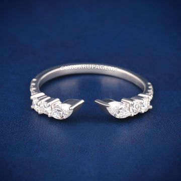 Hip hop diamond band with princess cuts Gurukrupa-Gems
