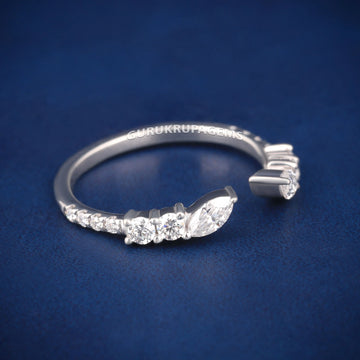 Hip hop diamond band with princess cuts Gurukrupa-Gems