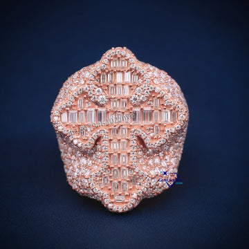Hip hop diamond cross full rose gold diamond - Gurukrupa-Gems