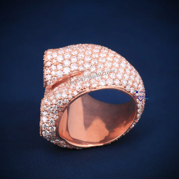 Hip hop diamond cross full rose gold diamond - Gurukrupa-Gems