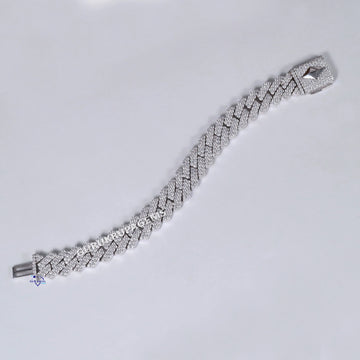 Hip hop diamond cuban bracelet for men crafted in 14 kt white gold lab grown diamonds Gurukrupa-Gems