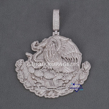 Hip hop diamond pendant crafted in 14 kt white gold with vvs clarity lab grown diamonds Gurukrupa-Gems