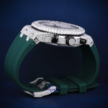 Hip hop diamond watch for men rubber strap customize belts Gurukrupa-Gems