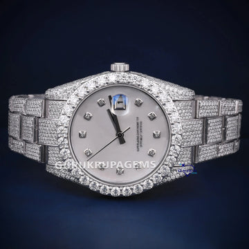 Hip hop diamond watch white dial vvs clarity Gurukrupa-Gems