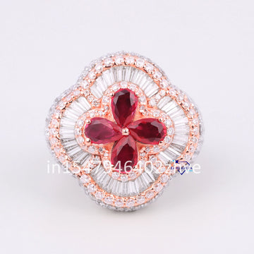 Hip hop fully iced out baguette and round def color vvs clarity Gurukrupa-Gems