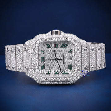 Hip hop fully white diamond watch for men Gurukrupa-Gems