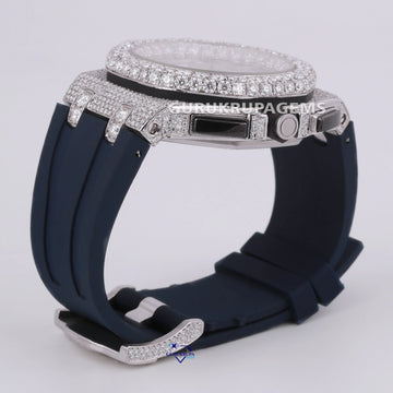 Hip hop mens lab grown diamond watch in rubber belt for with VVS clarity Gurukrupa-Gems