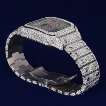 Hip hop rainbow color dial diamond wrist watch for men crafted in stainless steel with vvs clarity diamonds Gurukrupa-Gems