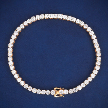 HipHop Iced Out Rainbow Sapphire Tennis White Gold Diamond Bracelet Multicolor Ombre Princess Cut Diamond Design for Unisex Gurukrupa-Gems