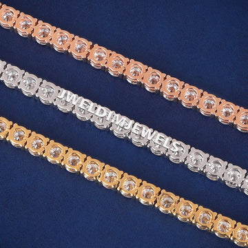 HipHop Iced Out Rainbow Sapphire Tennis White Gold Diamond Bracelet Multicolor Ombre Princess Cut Diamond Design for Unisex Gurukrupa-Gems