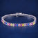 HipHop Iced Out Rainbow Sapphire Tennis White Gold Diamond Bracelet Multicolor Ombre Princess Cut Gurukrupa-Gems