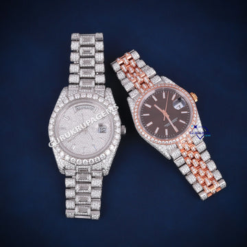 His and hers customized hip hop diamond watch this valentine Gurukrupa-Gems
