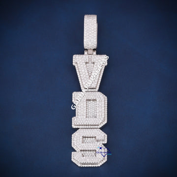 Horizontal style initial vvs diamond letter pendant Gurukrupa-Gems