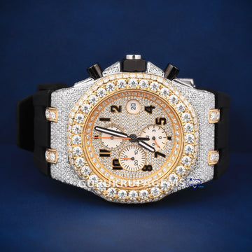 Hot selling black strap diamond watch for men Gurukrupa-Gems