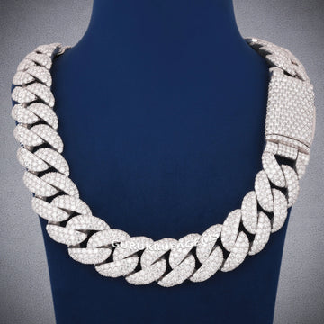Iced Out Diamond Miami Cuban Link Chain Necklace 24 Inch 13mm Luxury Legend Series Gurukrupa-Gems