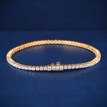Iced Out Gold Tennis Bracelet for Women with Big Diamonds and Luxury Drip Gurukrupa-Gems
