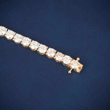 Iced Out Gold Tennis Bracelet for Women with Big Diamonds and Luxury Drip Gurukrupa-Gems