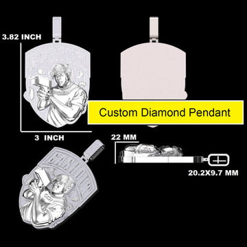 Iced Out Lab Grown Diamond Fully Customized Letter Pendant Necklace Unisex (Copy) Gurukrupa-Gems