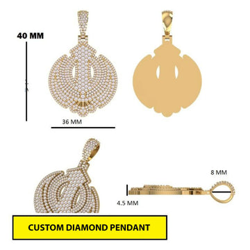 Iced Out Lab Grown Diamond Fully Customized Letter Pendant Necklace Unisex (Copy) Gurukrupa-Gems