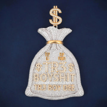 14K Gold Fully Iced Hip Hop Pendant with Sunburst and Palm Style Design Drenched in VVS Diamond Shine Gurukrupa-Gems