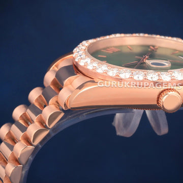 Luxury Yellow Gold Unisex Watch with Roman Numerals & Full Iced Out Shine (Copy) Gurukrupa-Gems