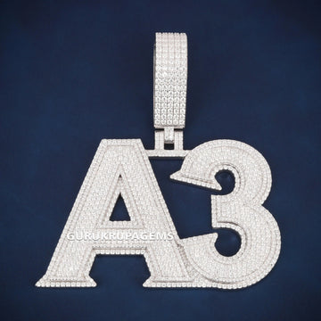 Custom diamond name pendant with rocket charm in bold iced out script design Gurukrupa-Gems