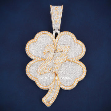 Personalized Custom Name Pendant in Yellow Gold Fully Iced Out with Diamond Rose Design for Bold Hip Hop Look Gurukrupa-Gems