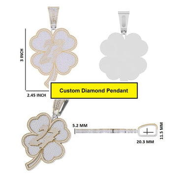 Personalized Custom Name Pendant in Yellow Gold Fully Iced Out with Diamond Rose Design for Bold Hip Hop Look Gurukrupa-Gems