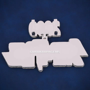 Icy Custom Big Baguette Three Letter Pendant 7mm Double Layer Full Diamond New Baguette Initial Necklace Pendant for Unisex Gurukrupa-Gems