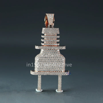 Incredibly attractive Pendant Crafted from 14kt rose gold and lab grown diamonds for men or women-Gurukrupa-Gems