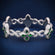 Infinity style green gemstone diamond clover bracelet Gurukrupa-Gems