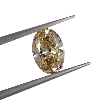 Intense Yellow 1.16 CT Oval cut lab grown diamond with VVS clarity crafted for elegance-Gurukrupa-Gems