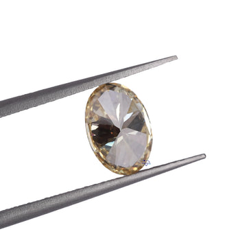 Intense Yellow 1.16 CT Oval cut lab grown diamond with VVS clarity crafted for elegance-Gurukrupa-Gems