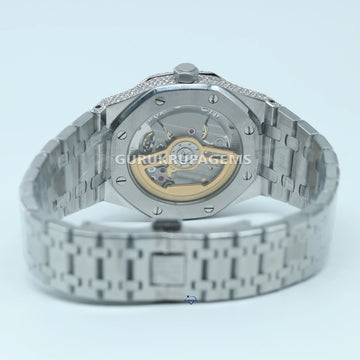Introducing an eye catching stainless steel hip hop watch timepiece adorned with labgrown diamonds sure to capture the admiration of all Gurukrupa-Gems