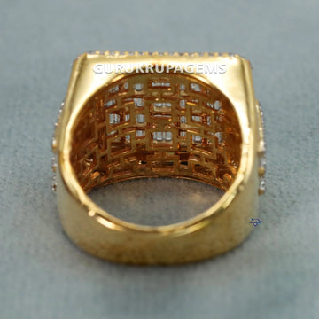 Introducing our hip hop diamond ring collection with 14 kt yellow gold with vvs clarity diamonds Gurukrupa-Gems