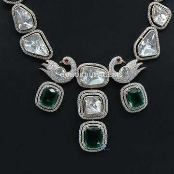 Introducing this unique polki statement piece necklace in 14 kt gold with lab diamonds Gurukrupa-Gems