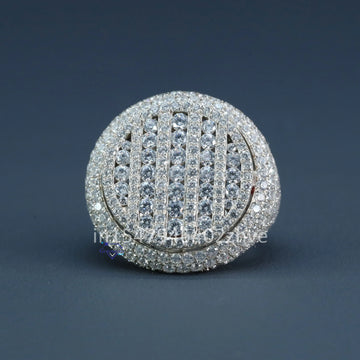 Lab Created Hip Hop Diamond Ring with vvs clarity diamond formed in 14 kt white gold