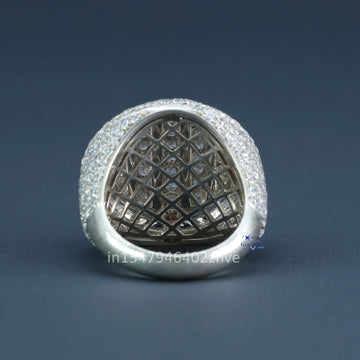 Lab Created Hip Hop Diamond Ring with vvs clarity diamond formed in 14 kt white gold