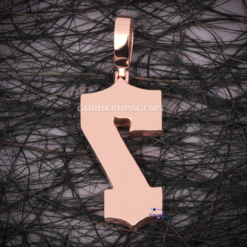 Lucky 7 number pendant with vvs clarity diamonds crafted for unisex VVS baguette and round cut diamonds Gurukrupa-Gems