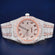 Luxurious Two Tone Iced Out Hiphop Bust Down Watch with Full Diamond Rose Dial VVS Custom Mens Diamond Watches Gurukrupa-Gems
