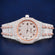 Luxury 41 mm rose and white arabic dials clone watch d vvs clarity Gurukrupa-Gems