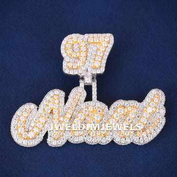 Luxury Big Custom Baguette & Round Cut Diamond 29 with Star Pendant for Mens 925 Sterling Silver Pendants Gurukrupa-Gems