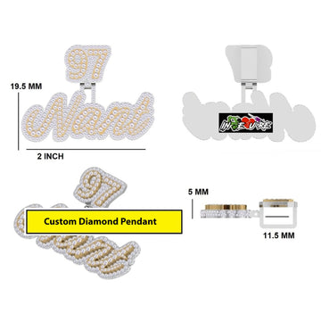 Luxury Big Custom Baguette & Round Cut Diamond 29 with Star Pendant for Mens 925 Sterling Silver Pendants Gurukrupa-Gems