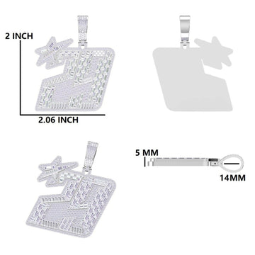 Custom Shield KA Letter Royal Pendant with Purple & Black Iced Out VVS Diamond Pendant for Mens Gurukrupa-Gems