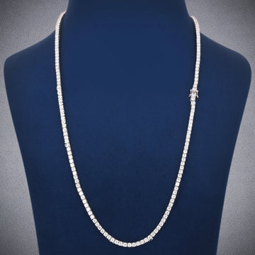 Luxury Custom 24 inch 4.5 mm Tennis Necklace Iced Out with Gold Plating for Men and Women Gurukrupa-Gems