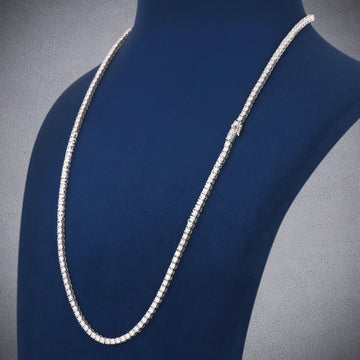 Luxury Custom 24 inch 4.5 mm Tennis Necklace Iced Out with Gold Plating for Men and Women Gurukrupa-Gems