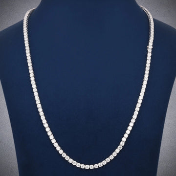 18 Inch 4mm Tennis Diamond Chain Necklace White Gold Iced Out New Chains Collection Gurukrupa-Gems